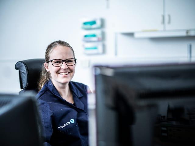 Woman in testing laboratory